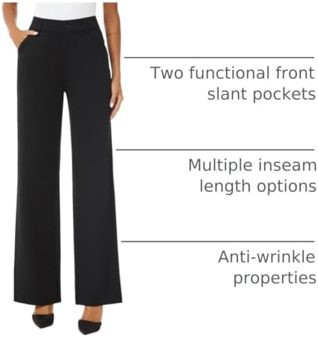 iChosy Womens High Waist Wide Straight Leg Trousers Casual Slacks Dress Pants with Pockets