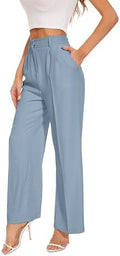 FUNYYZO Wide Leg Dress Pants for Women Work Slacks Business Casual Outfits