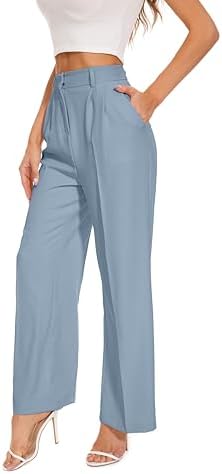 FUNYYZO Wide Leg Dress Pants for Women Work Slacks Business Casual Outfits