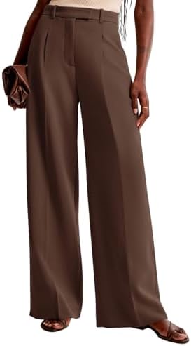 NIMIN Women Wide Leg Work Pants High Waisted Dress Trousers with Pockets