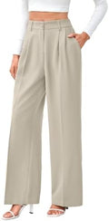 FUNYYZO Wide Leg Dress Pants for Women Work Slacks Business Casual Outfits