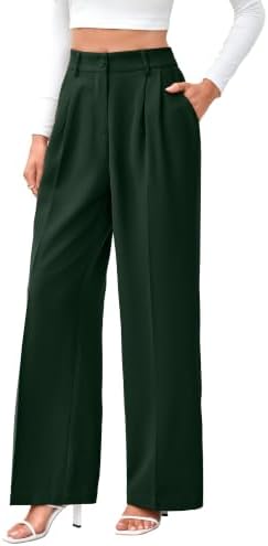 FUNYYZO Wide Leg Dress Pants for Women Work Slacks Business Casual Outfits