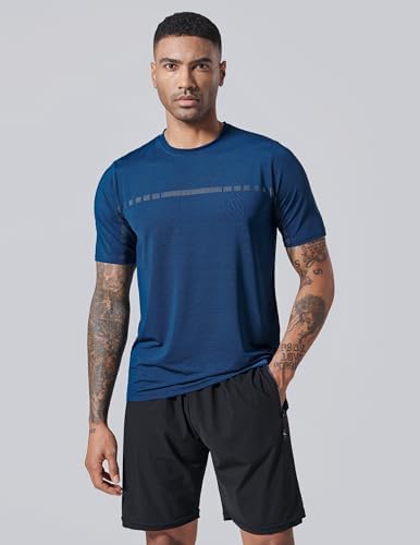 Liberty Imports 5 Pack Men's Active Quick Dry Crew Neck T Shirts