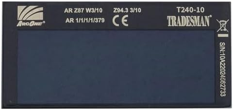ArcOne T240-10 Tradesman Horizontal Auto-Darkening Filter for Welding Helmets, 2 x 4.25 x 0.2