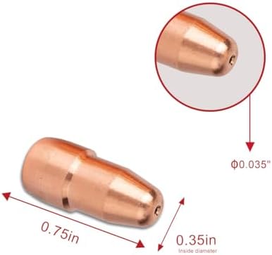 10PK VTS35 MIG Welding Gun Contact Tip .035" fits Tweco Fusion 140 180 220 250 1110-1310 Velocity Light Duty MIG Welding Contact Tip, .035" Wire Size