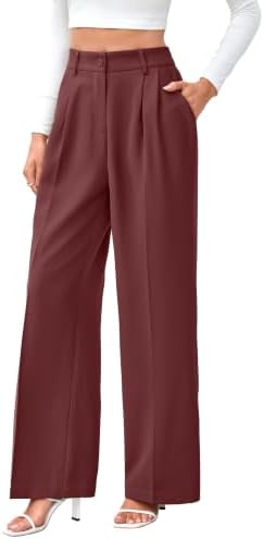 FUNYYZO Wide Leg Dress Pants for Women Work Slacks Business Casual Outfits