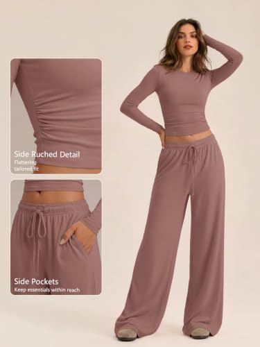 Trendy Queen Women's 2 Piece 2026 Fall Fashion Lounge Set with Pockets