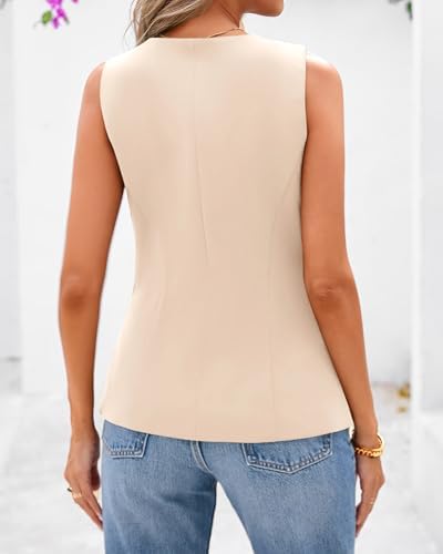 BTFBM Suit Vest Tops For Women Sleeveless Blazer Work Wear