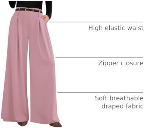 PRETTYGARDEN Womens Wide Leg Dress Pants Flowy Trousers