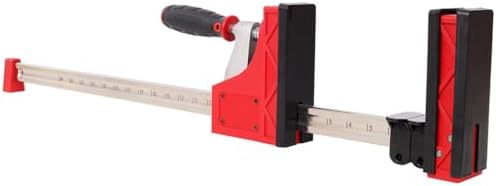 4-Pack Parallel Clamps for Woodworking, Heavy Duty Bar Clamp Set with 1700 lbs Clamping Force, 90° Precision Alignment, 2" Bench Dogs & Framing Blocks for Cabinet Making and Woodworking, Red