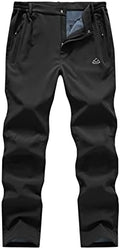 BASUDAM Men's Work Pants Softshell Winter Fleece Lined Insulated Outdoor