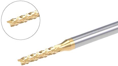 uxcell 10Pcs 2mm Titanium Coat Carbide End Mill Engraving Milling Cutter CNC Router Bits for PCB Machine, 1/8" Shank