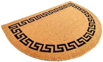 24 in. W X 36 in. L Black/Brown Greek Key Coir Door Mat