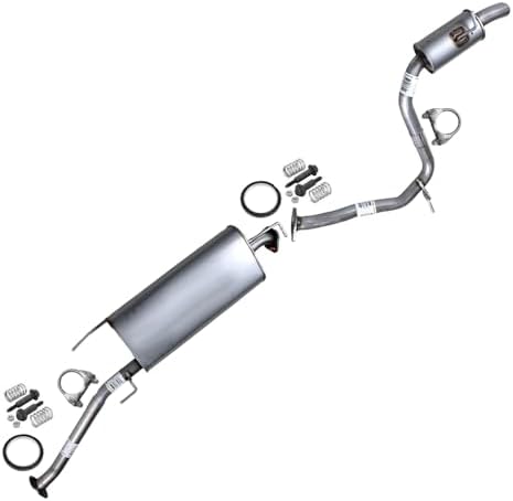 Northeastern Exhaust | Stainless Steel Resonator Pipe, Muffler Exhaust System Kit Compatible for Toyota RAV4 2013-2018 2.5L | Free Clamps, Gaskets, and Spring Bolt Kit Included