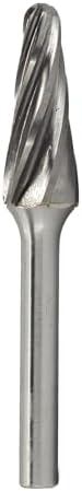 Drill America SL-4NF Carbide Burr/Rotary File Cone Radius End None-Ferrous for Aluminum 1/2" Dia. x 1-1/8" Cut Length with 1/4" Shank and 2-7/8" Overall Length, DUL Series