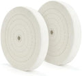 SCOTTCHEN Buffing Polishing Wheel 8" x 5/8" Arbor x 70Ply White Fine Cotton for Bench Grinder - 2 PCS