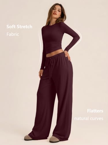 Trendy Queen Women's 2 Piece 2026 Fall Fashion Lounge Set with Pockets
