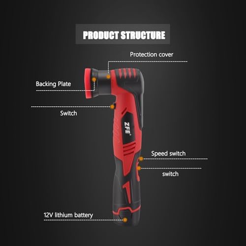 Mini Oribtal Polisher Variable Speed Car Polisher 12V Car Detailing Machine, Rechargeable Batteries, Polisher for Car Detailing Polishing Cleaning