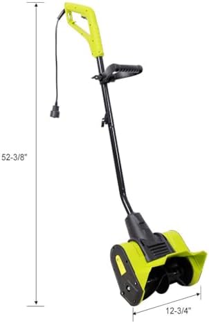 12-Inch Electric Snow Shovel, 10-Amp Corded Snow Blower, Lightweight Snow Thrower with Dual-Blade Auger, Adjustable Handle, Compact Snow Removal Tool for Driveway, Sidewalk, Walkway