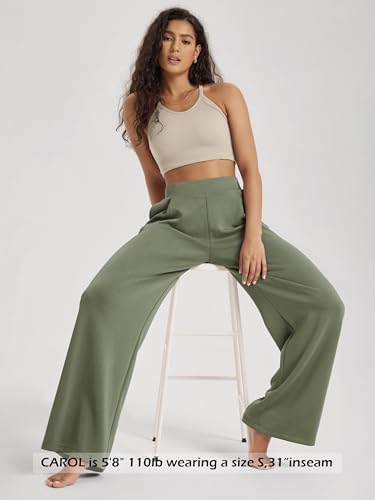 ODODOS Modal Soft Wide Leg Pants for Women High Waist Casual Relaxed Pants with Pockets-27/29"/ 31" Inseam
