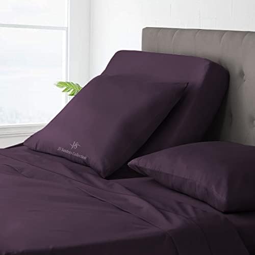 JS Sanders Collection Split Head Sheet Set King Size,Plum