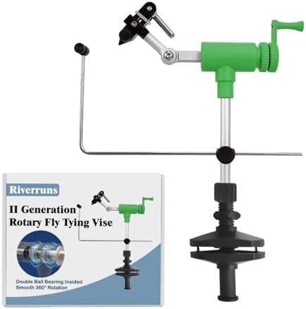 Riverruns II Generation Rotary Fly Tying Vise 360 Degree Rotation Ultra Light Rotary Fly Vise