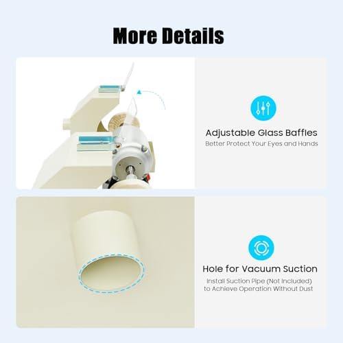 110V Polisher Polishing Machine, 3000Rpm Dental Polishing Polish Lathe Machine Grinder Lab Equipment Polisher, Electric High-Speed Polishing Machine with Double Grinding Position For Casting