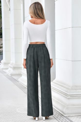 FUNYYZO Wide Leg Dress Pants for Women Work Slacks Business Casual Outfits