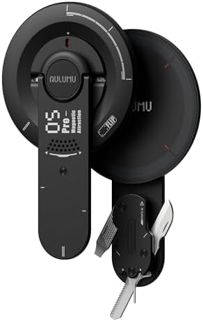 Aulumu G05 Pro Magnetic Phone Kickstand with EDC Multi-tool | Rotation Angle Adjustment | Ultra Light & Ultra Thin | with Screwdriver/Steel File/Saw Blade/SIM Ejector Pin/Utility Knife - Black