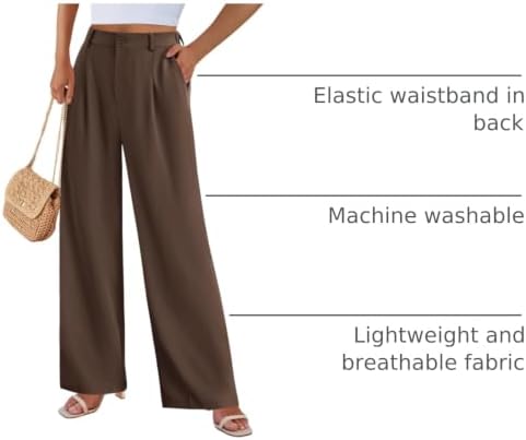PRETTYGARDEN Women's Flowy Wide Leg Dress Pants