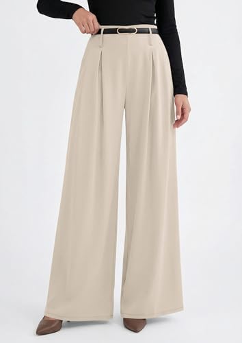 PRETTYGARDEN Womens Wide Leg Dress Pants Flowy Trousers