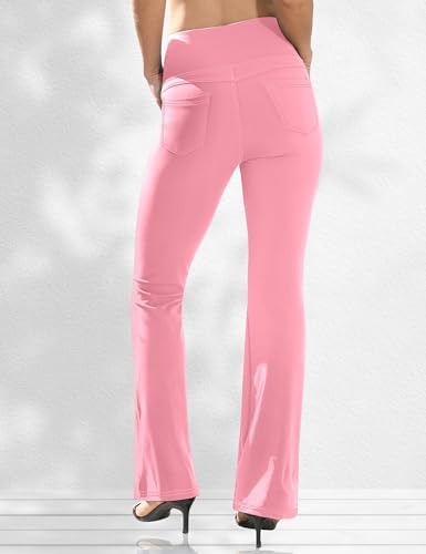 VOOVEEYA Women's Bootcut Leggings - Bootleg Yoga Pants Flare with 4 Pockets