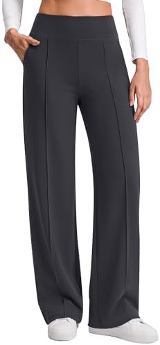 G4Free EverGoing Wide Leg Yoga Pants for Women Front Seam with Pockets