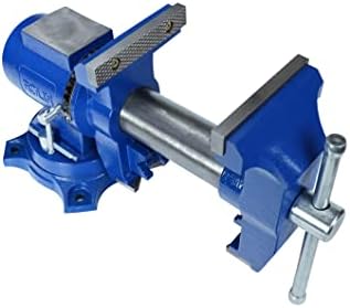 Rolin Vise 5 Inch Multi-Function Vises With Anvil Blue Bench Vise Heavy Duty Tools 360 Degree Swivel Base