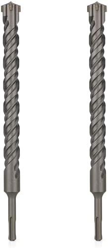 SDS Plus Bits (1"*12")-2PCS Rotary Hammer Drill Bits Set Cross Carbide Tips for Concrete, Brick, Cement Walls, Stone, Brick
