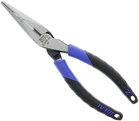 IDEAL INDUSTRIES INC. 35-3038 Long Nose Plier – 8.5 in., Plier with Smart Grip Handles, Cutter, Serrated Jaws