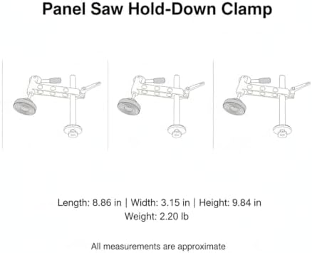 Iron Panel Saw Hold-Down Clamp for Woodworking, Horizontal Workholding Device Secures Large Sheets for Straight Cuts, Black Finish