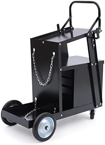 Rolling Welding Cart with Wheels, 4 Drawers Cabinet Welding Welder Cart Plasma Cutter Tank Storage for MIG TIG ARC Welder and Plasma Cutter Tank, 176.37lbs Load Capacity, 27.56*14.96*33.86''