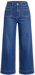 GRAPENT Women's Wide Leg Jeans High Waisted Cropped Stretchy Denim Pants