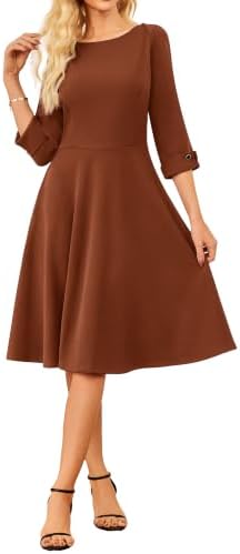 GRACE KARIN Work Dresses for Women Fit and Flare Midi Dress