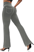 VOOVEEYA Women's Bootcut Leggings - Bootleg Yoga Pants Flare with 4 Pockets