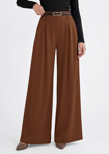 PRETTYGARDEN Womens Wide Leg Dress Pants Flowy Trousers