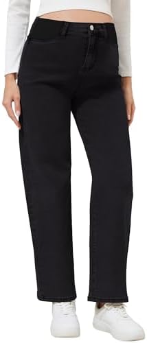 fitglam Women's Maternity Jeans Straight Leg Relaxed Fit Over Belly Pregnancy Denim Work Pants Maternity Clothes with Pockets