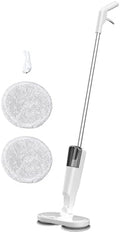 Electric Mop Lightweight Cordless Electric Mop with Water Sprayer, Rechargeable for Hardwood Tile Marble Floors (White)
