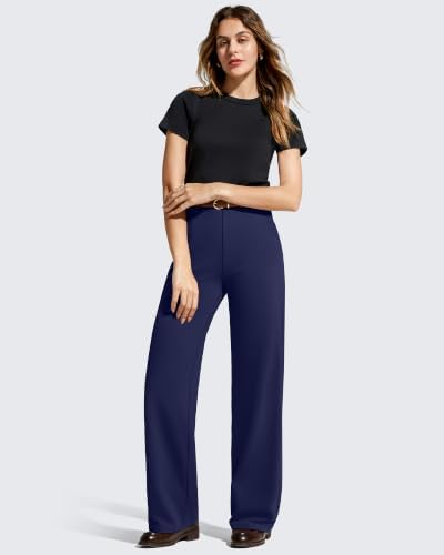 G4Free EverGoing Women's Wide Leg Dress Pants with Pockets Belt Loops