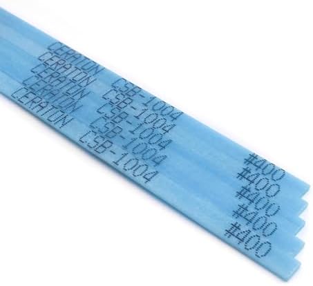 MIRACLE Ceraton Ceramic Fiber Stone – Pack of 10, 3.94" L x 0.16" W x 0.04" T, #400 Grit, Blue – for Grinding, Polishing, Deburring, EDM Removal – Compatible with Air, Power & Ultrasonic Tools