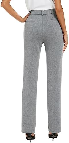 iChosy Women's Stretch Straight Leg Dress Work Pants Business Casual Slacks