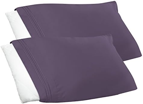 Jessica Sanders Premier 1800 Series 4pc Bed Sheet Set - Queen, Purple Eggplant, - Jessica Sanders Embroidery
