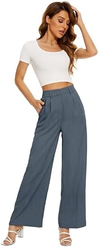 FUNYYZO Wide Leg Dress Pants for Women Work Slacks Business Casual Outfits