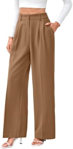 FUNYYZO Wide Leg Dress Pants for Women Work Slacks Business Casual Outfits